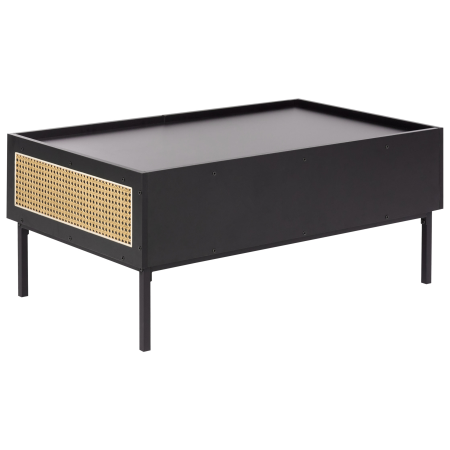 CULLEN coffee table Rattan Black with storage [5]
