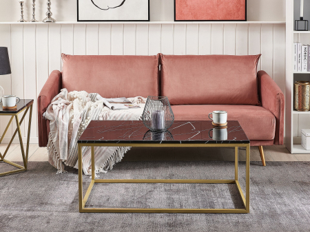 Masă de cafea - Coffee table DELANO Black/Gold