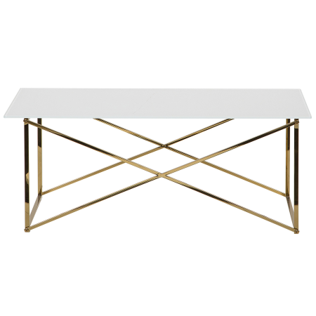 EMPORIA coffee table Tempered glass White/Gold [3]