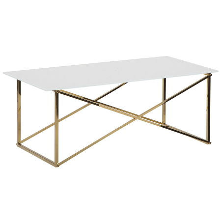 EMPORIA coffee table Tempered glass White/Gold [1]