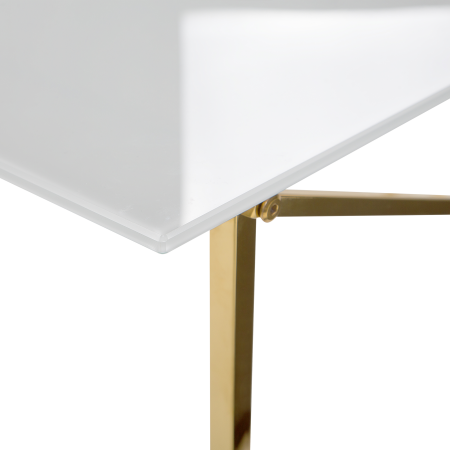 EMPORIA coffee table Tempered glass White/Gold [4]
