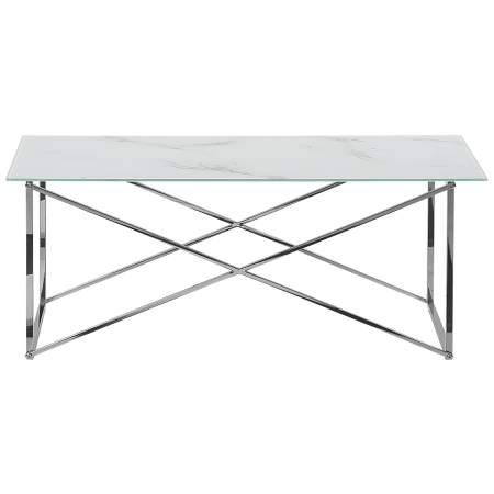 Măsuță de cafea EMPORIA Sticlă securizată Marmură/Argintiu [3]