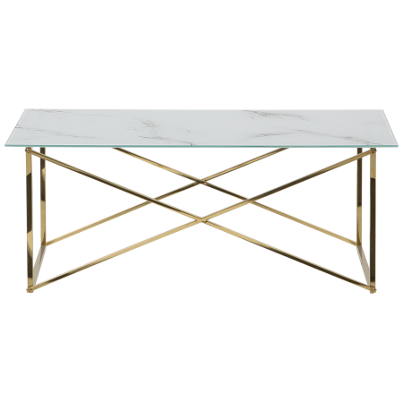 Măsuță de cafea EMPORIA Sticlă securizată Marmură/Auriu [3]