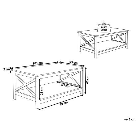 Măsuță de cafea FOSTER Alb [2]