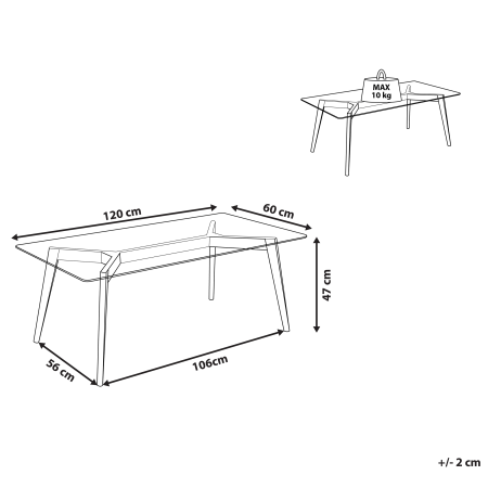 Măsuță de cafea HUDSON Sticlă Transparent [2]