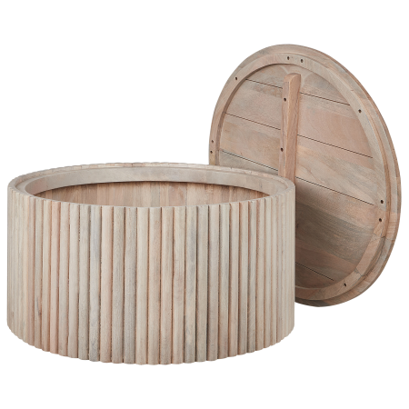 Coffee table KIRKWOOD Mango wood Light brown with storage [3]