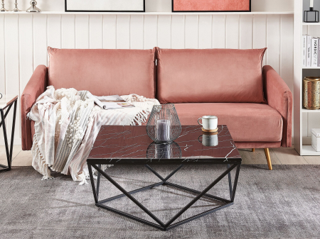 Masă de cafea - Coffee table MALIBU Black marble