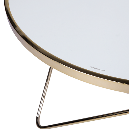 Măsuță de cafea MERIDIAN Sticlă securizată Alb/Auriu [3]