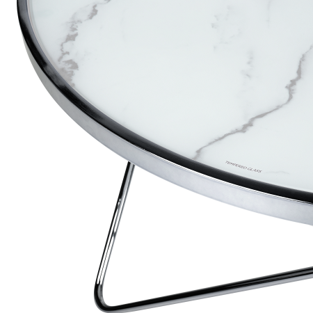 Măsuță de cafea MERIDIAN Sticlă securizată Marmură/Argintiu [3]