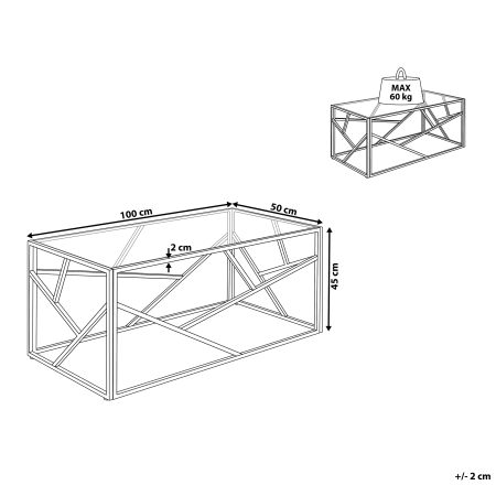 Măsuță de cafea ORLAND Sticlă Auriu [2]
