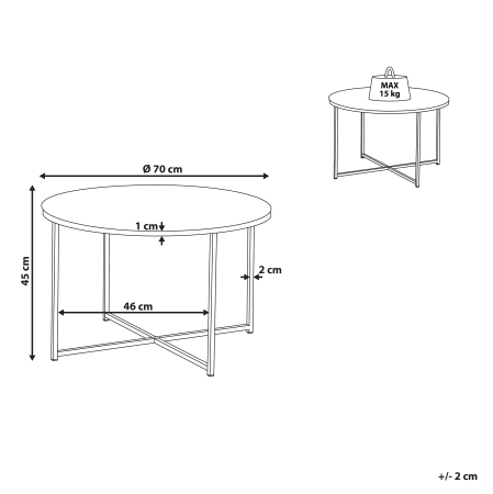 Măsuță de cafea QUINCY Sticlă securizată Marmură/Argintiu [2]