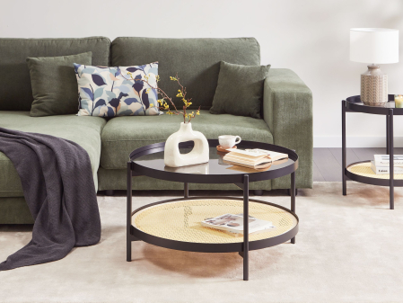 Masă de cafea - RENO coffee table Tempered glass Black