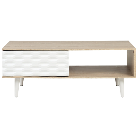 Coffee table SWANSEA Light brown with storage [3]