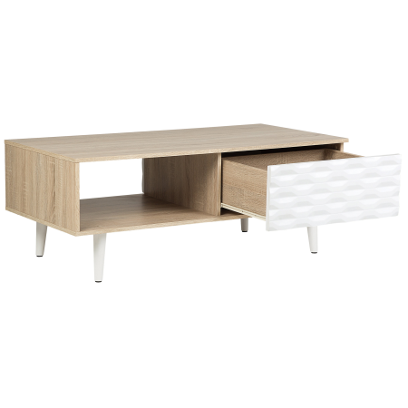 Coffee table SWANSEA Light brown with storage [4]