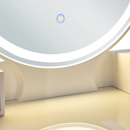 Masuță de machiaj cu oglindă și taburet AUXON LED Alb [8]