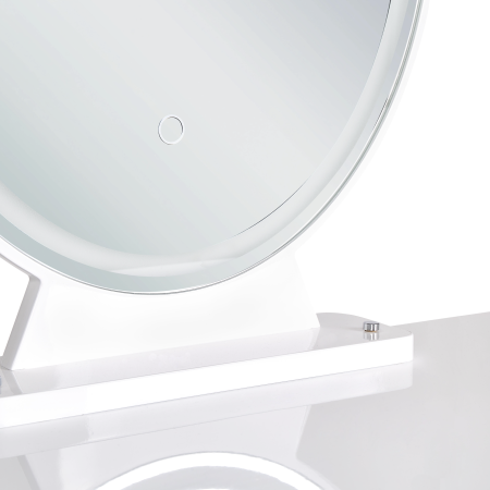 Masuță de machiaj cu oglindă și taburet CAEN LED Alb [7]