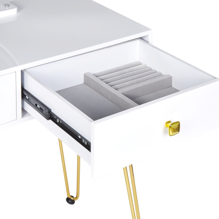 Masuță de machiaj cu oglindă și taburet CAEN LED Alb [8]