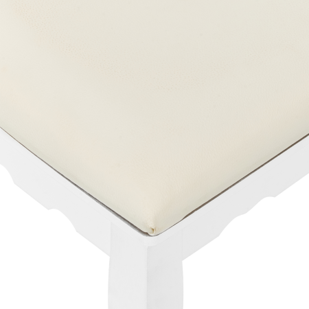 Masuță de machiaj cu oglindă și taburet DIVA Alb [7]