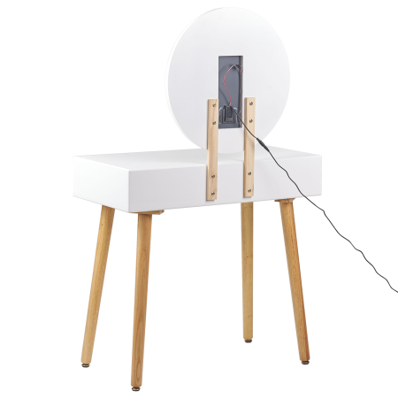 Masuță de machiaj cu oglindă și taburet JOSSELIN LED Alb [5]