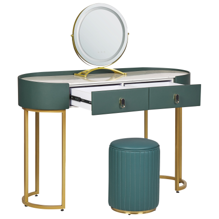 Vanishing table with mirror and stool VINAX LED Dark green [5]