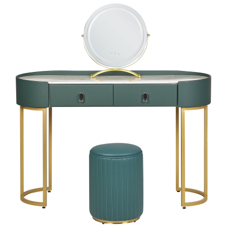 Vanishing table with mirror and stool VINAX LED Dark green [3]