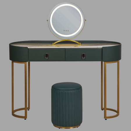 Vanishing table with mirror and stool VINAX LED Dark green [4]