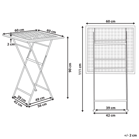 Mini bar pentru grădină BORMIO 60 cm 60 cm Metal Negru [2]
