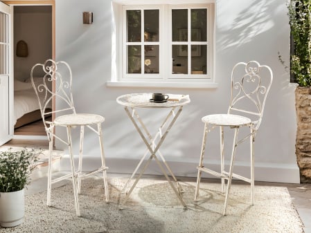 Mese - Mini bar pentru grădină TRIESTE 60 cm 60 cm Metal Bej deschis