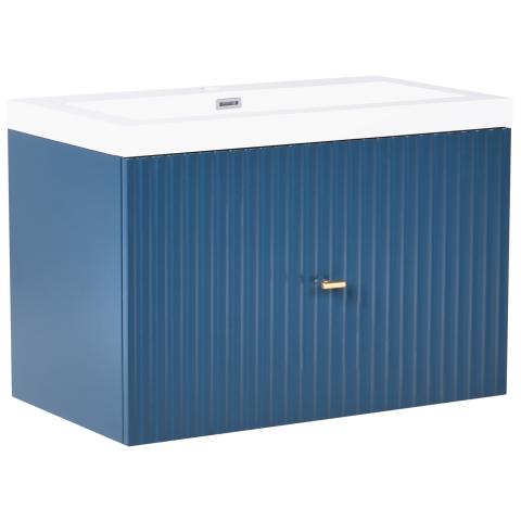 LAGO bathroom furniture with gold handle washbasin 80 cm Dark blue [1]