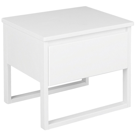 GIULIA 1-Drawer Bedside Table Pine Wood White [1]