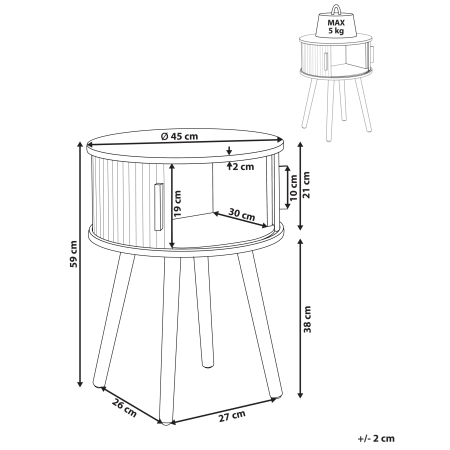 Bedside Table SELAH Brown [2]