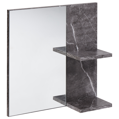 Wall mirror with shelf PELOTAS 45 cm 45 cm Marble/Black [3]