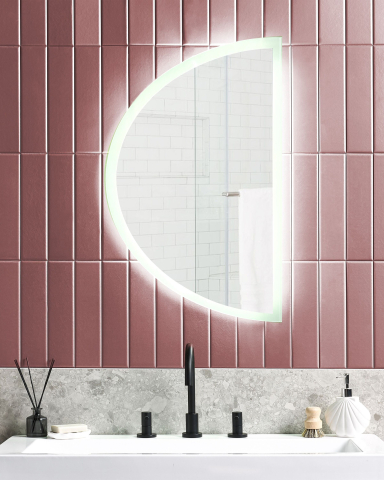 Bathroom mirrors - LED bathroom mirror BEZONS 49 cm 80 cm Silver