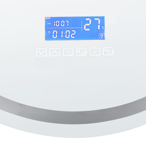 LED bathroom mirror BROGNON 60 cm 60 cm With integrated Bluetooth speaker Silver [4]