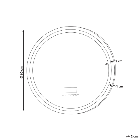 LED bathroom mirror BROGNON 60 cm 60 cm With integrated Bluetooth speaker Silver [2]