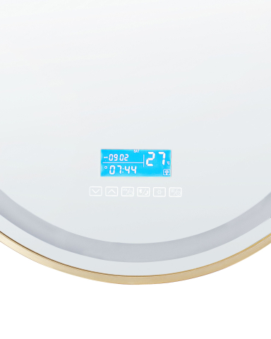 LED bathroom mirror DAROIS 60 cm 60 cm With integrated Bluetooth speaker Gold [5]
