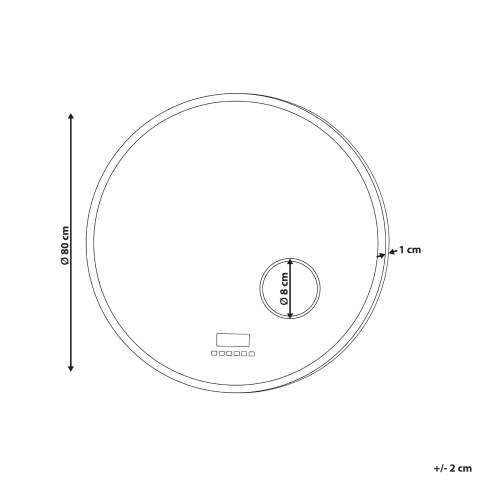 FIXIN LED bathroom mirror 80 cm 80 cm With integrated Bluetooth speaker Silver [2]
