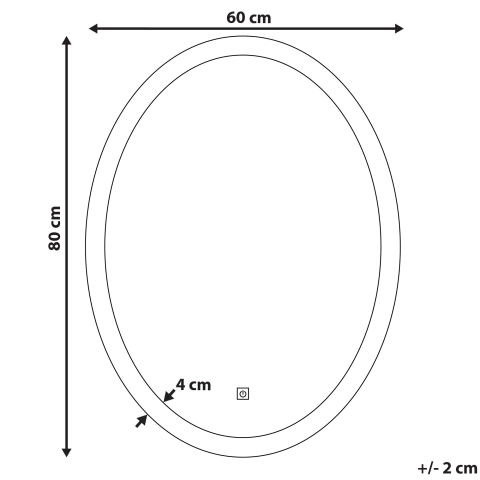 LED bathroom mirror VIRIAT 60 cm 80 cm Silver [2]