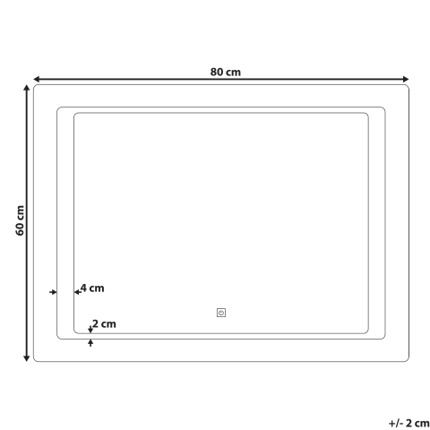 Oglindă LED pentru baie WASSY 80 cm 60 cm Argintiu [2]