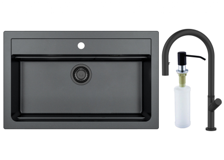 Bucătărie - Pachet Atrox 40, Swan All Black si dozator