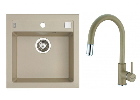 Bucătărie - Pachet chiuveta compozit Formic 20 si Delos(cap extractibil)