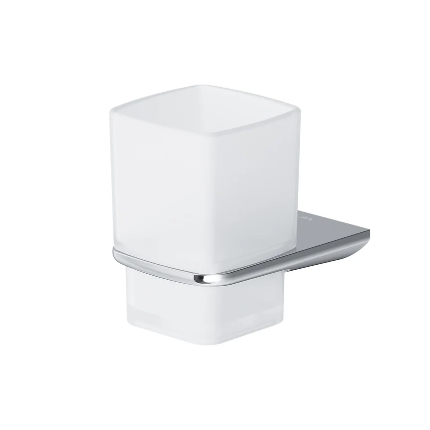 Accesorii - Suport pahare Inspire 2.0 pentru periute de dinti cu suport de perete, sticla mata, crom