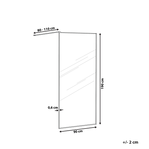 Paravan cabină de duș WASPAM 90 x 190 cm Auriu [2]