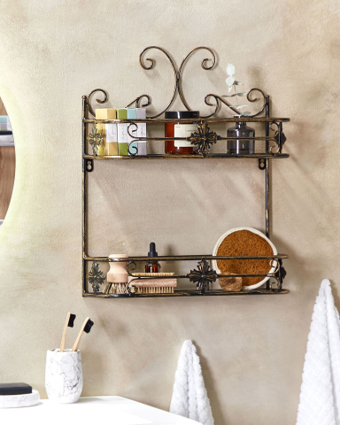 Etajeră pentru baie - Raft suspendat MARAYES Metal Negru