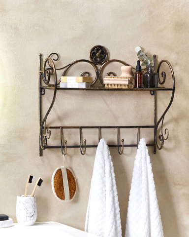 Etajeră pentru baie - OSORNO hanging shelf Metal Black