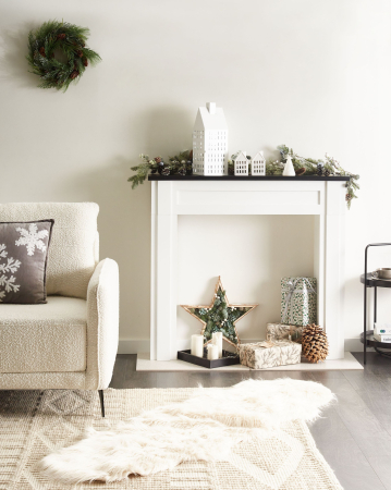 Electric fireplaces and decorative frames - Fireplace frame BAUDIN White