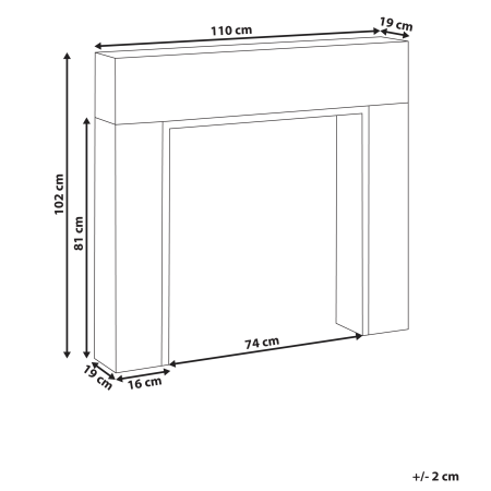 Fireplace frame BOYANUP Light brown [2]