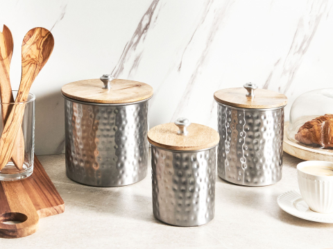 Baie - Recipient de depozitare ALEXANDRIA Metal Argintiu