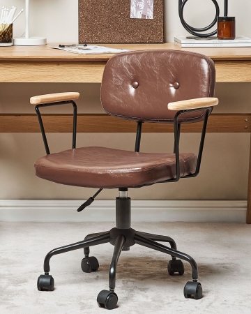 Scaun de birou - Office Stool ALGERITA Eco-leather Brown