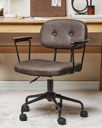 Scaun de birou - Office chair ALGERITA Eco-leather Dark Brown